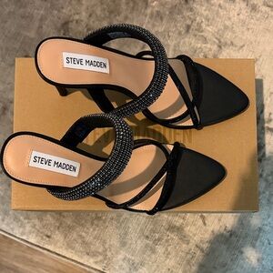 Steve Madden Black Rhinestone Heels
